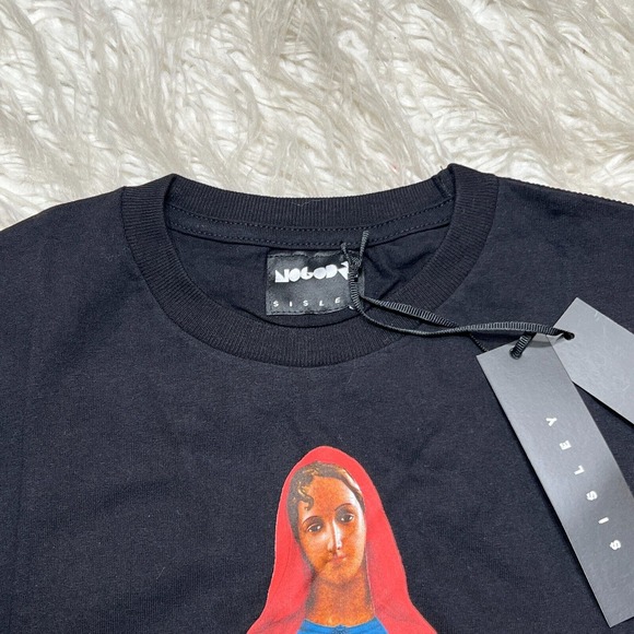 SISLEY X NO GOD MENS SAINT SHIRT BLACK BENETTON FEDEZ - Picture 5 of 7